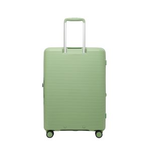 green hard suitcase