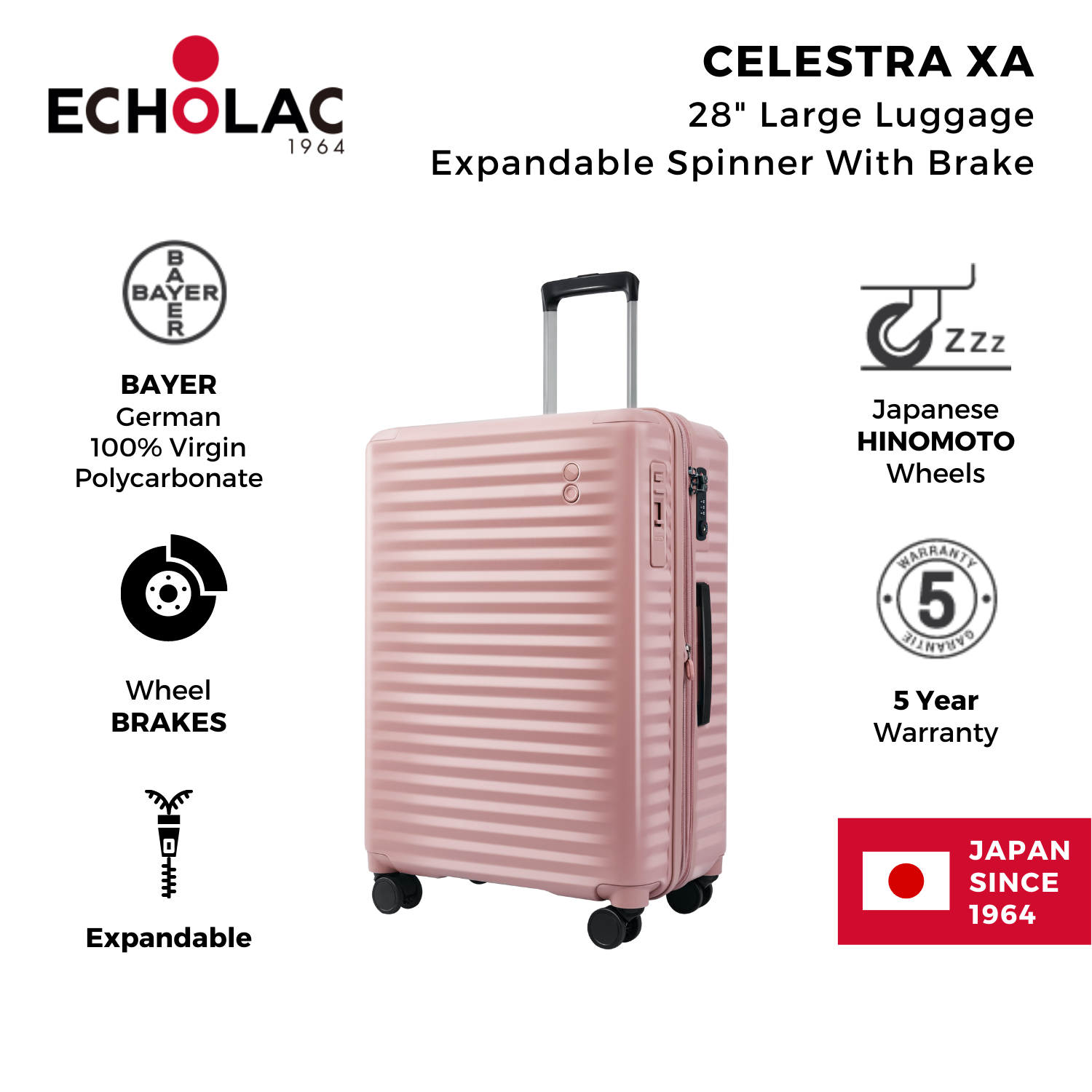 large pink it suitcase